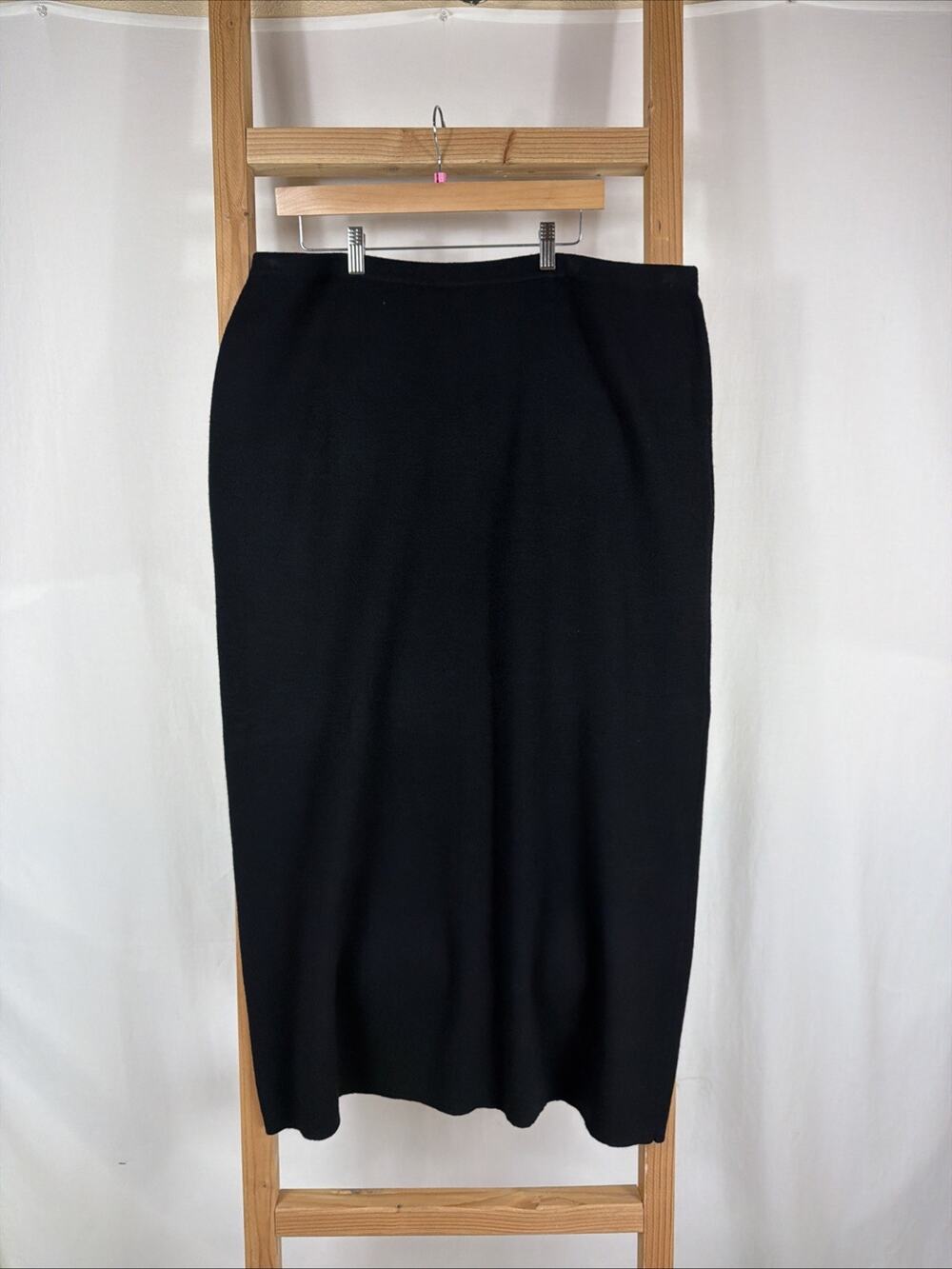 Vintage 90's Eddie Bauer Black Knit Long Skirt #1309 Size XXL Hong Kong